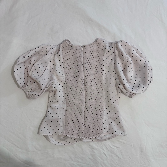 J. Crew Cream Polka Dot Puff Sleeve Blouse - Picture 5 of 9